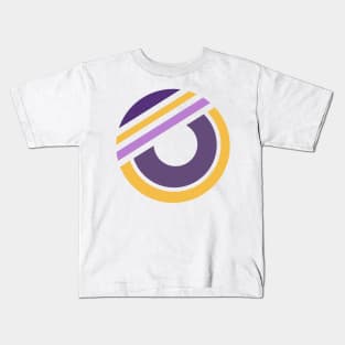 Geometric purple yellow circle skater Kids T-Shirt